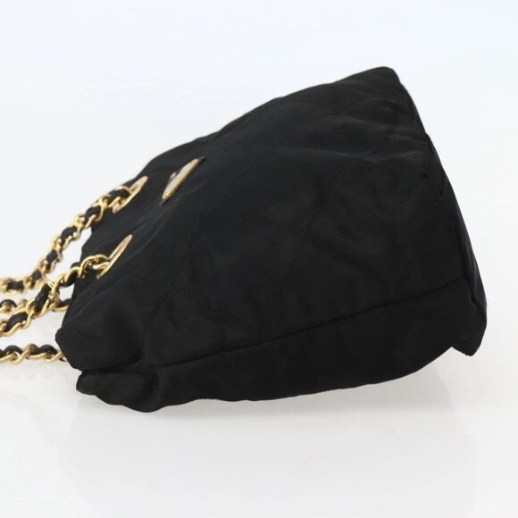 PRADA Chain Shoulder Bag Nylon Black Gold Auth 142072 - Picture 6 of 16